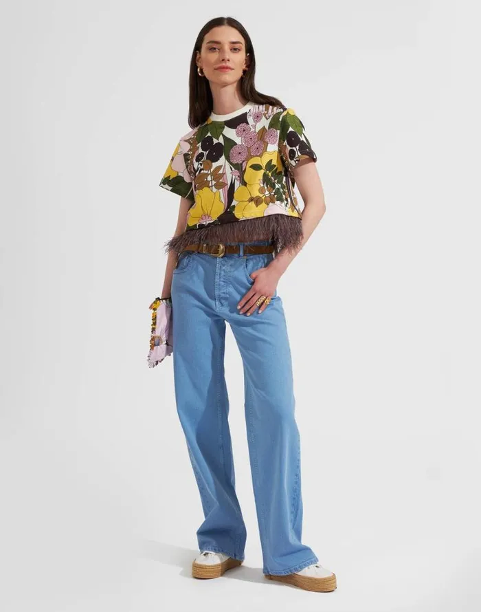 La Scala Tee Big Flower Rose Women La Double J Shirts and Tops La Scala Tee Big Flower Rose Women La Double J Shirts and Tops