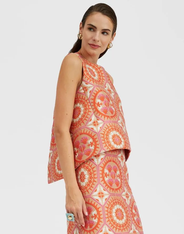 La Scala Top Sun Orange Women La Double J Shirts and Tops