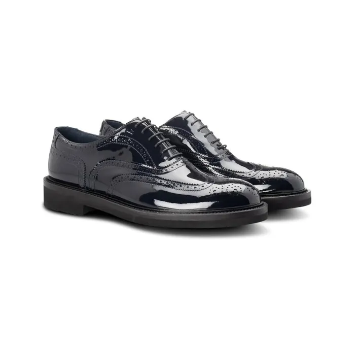 Lace Ups Men Moreschi Blue Leather Oxford