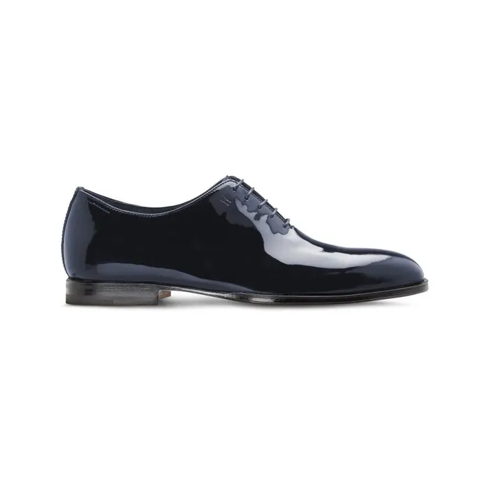 Lace Ups Men Moreschi Blue Patent Leather Oxford