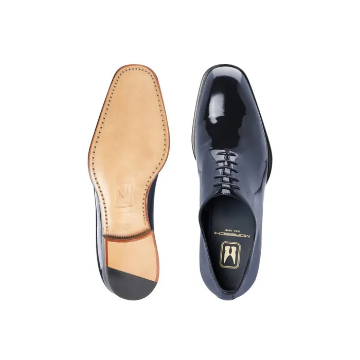 Lace Ups Men Moreschi Blue Patent Leather Oxford