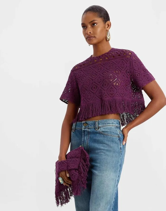 Lacey La Scala Tee Plaza Purple Women La Double J Shirts and Tops