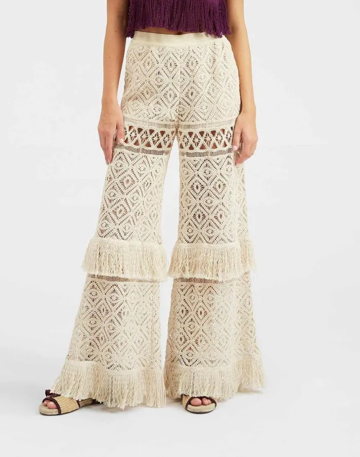 Lacey Palazzo Pants Plaza Cream Women La Double J Shorts and Pants