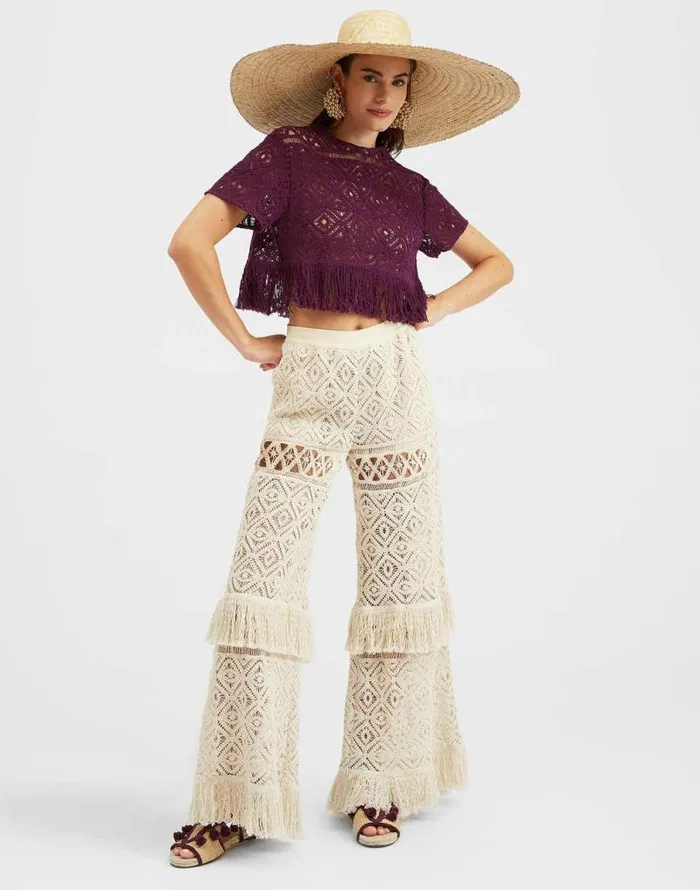 Lacey Palazzo Pants Plaza Cream Women La Double J Shorts and Pants Lacey Palazzo Pants Plaza Cream Women La Double J Shorts and Pants