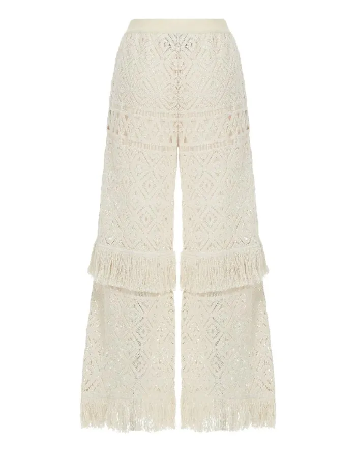 Lacey Palazzo Pants Plaza Cream Women La Double J Shorts and Pants Lacey Palazzo Pants Plaza Cream Women La Double J Shorts and Pants