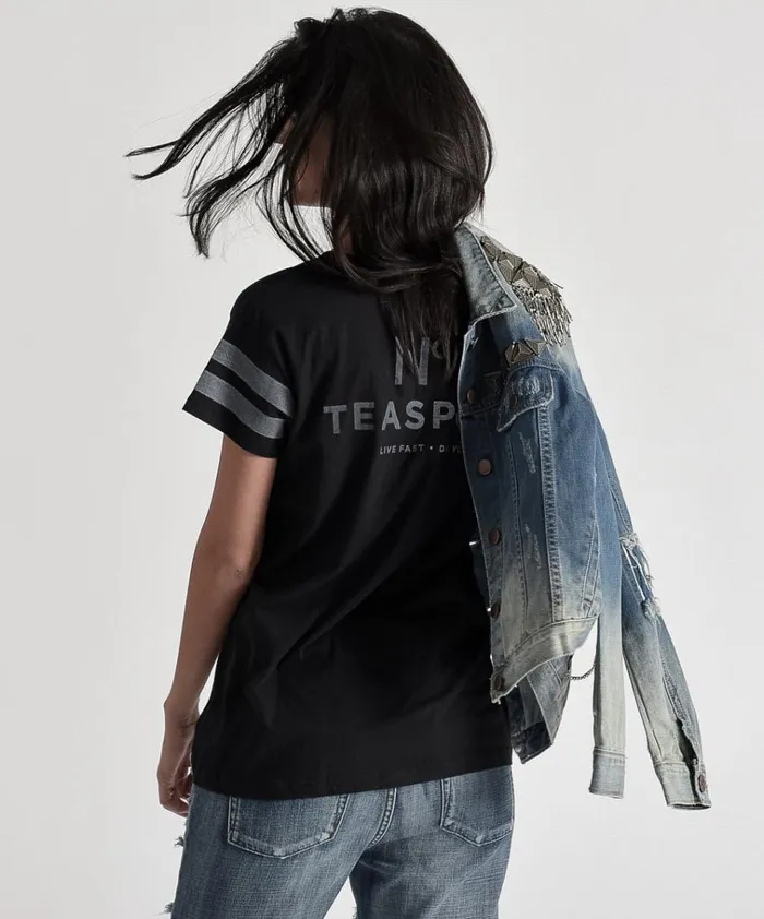 LE HUNT ONE TEE BLACK Women One Teaspoon Basic Tees LE HUNT ONE TEE BLACK Women One Teaspoon Basic Tees