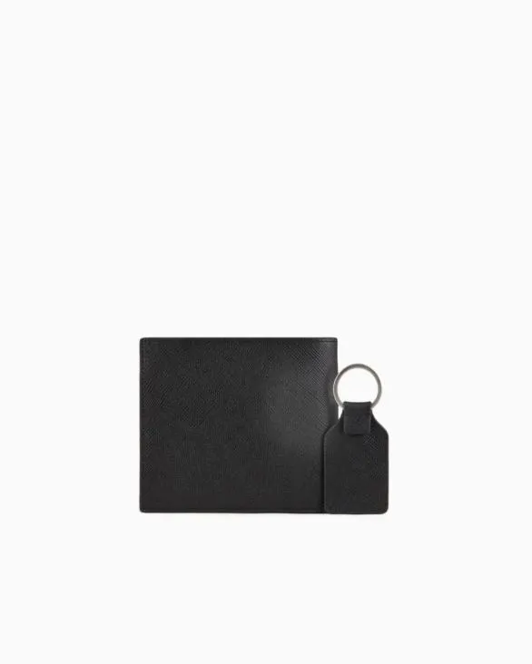 Leather Gift Set Black Men Armani Wallets And Small Leather Goods