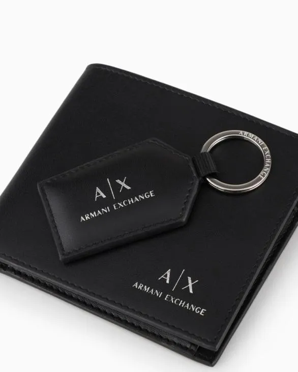 Leather Gift Set Black Men Armani Wallets And Small Leather Goods