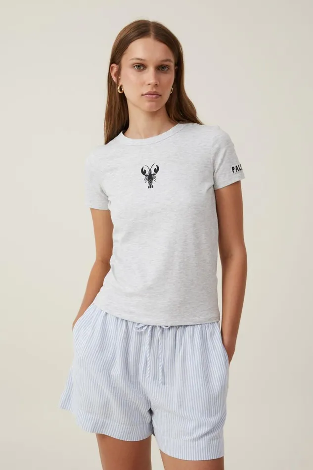 Lightweight Longline Graphic Tee Palermo Lobster Grey Marle Women Cotton On Tops Lightweight Longline Graphic Tee Palermo Lobster Grey Marle Women Cotton On Tops