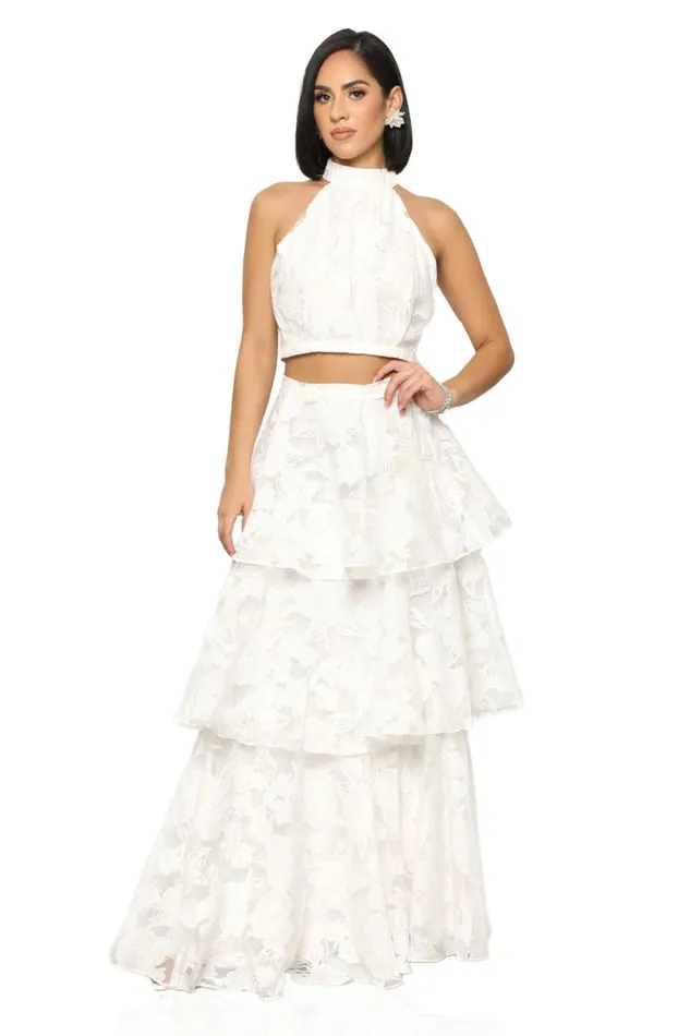 Lilly039s Kloset Sets Women Angelic Layered Skirt Set WhiteFINAL SALE