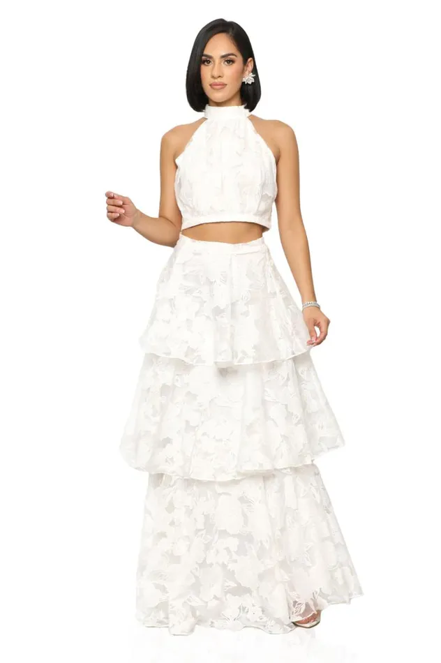 Lilly039s Kloset Sets Women Angelic Layered Skirt Set WhiteFINAL SALE