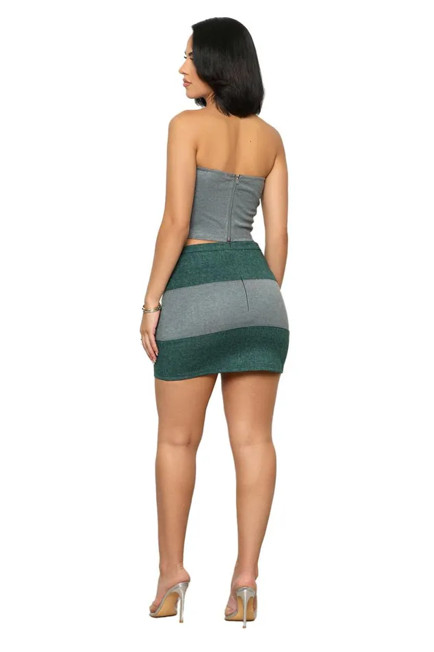 Lilly039s Kloset Sets Women Buckle Up Skirt Set Forest Green
