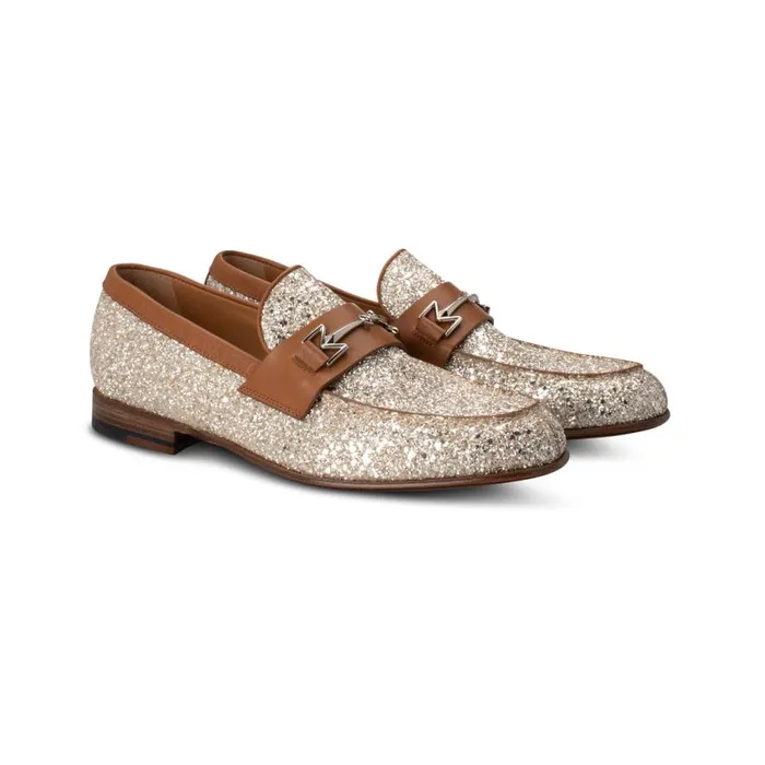 Loafers Men Moreschi FOR HIM 8211 Gold Glitter Loafer