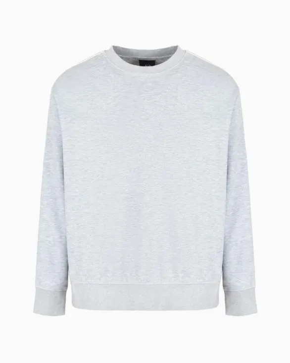 Logo Signature Crewneck Sweatshirt Grey Men Armani Sweatshirts
