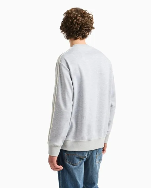 Logo Signature Crewneck Sweatshirt Grey Men Armani Sweatshirts