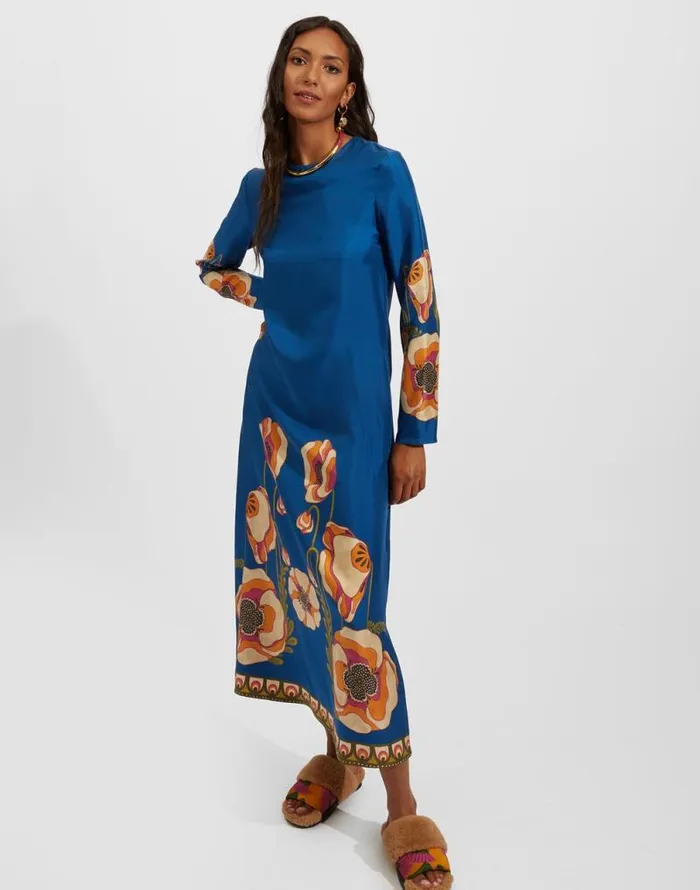 Long Sleeve Swing Dress Place Poppies Blue Place Women La Double J Dresses
