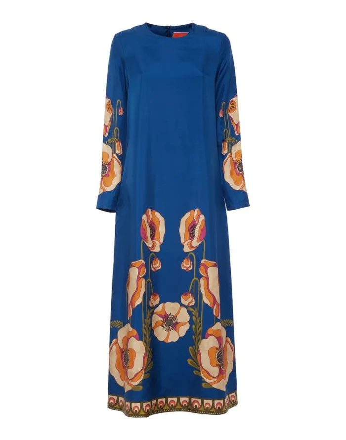 Long Sleeve Swing Dress Place Poppies Blue Place Women La Double J Dresses Long Sleeve Swing Dress Place Poppies Blue Place Women La Double J Dresses