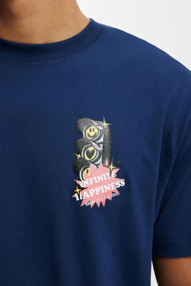 Loose Fit Art TShirt Indigo Euphoric Lights Men Cotton On Tees and Tanks Loose Fit Art TShirt Indigo Euphoric Lights Men Cotton On Tees and Tanks