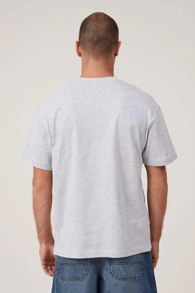 Loose Fit College TShirt Light Grey Marle Boston Ath Men Cotton On Tees and Tanks