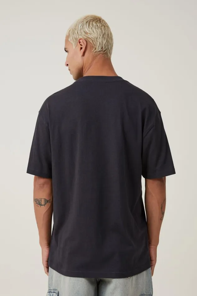 Loose Fit Music TShirt Lcn Bra Washed Blackrolling Stones 8211 Tattoo Men Cotton On Tees and Tanks