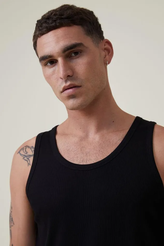 Loose Fit Rib Tank Black Men Cotton On Tees and Tanks Loose Fit Rib Tank Black Men Cotton On Tees and Tanks