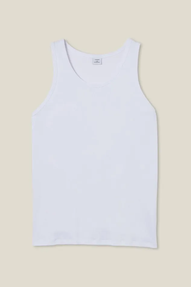 Loose Fit Rib Tank White Men Cotton On Tees and Tanks Loose Fit Rib Tank White Men Cotton On Tees and Tanks