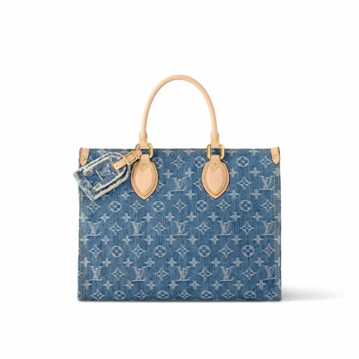 Louis Vuitton Onthego Bag Louis Vuitton M46871 OnTheGo MM Denim Blue 8211 Louis Vuitton Handbag Store 8211 Women