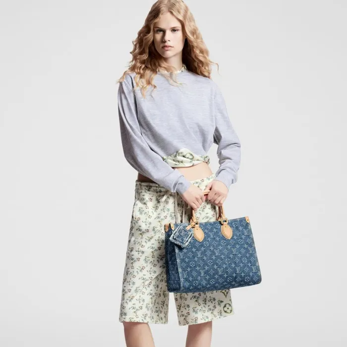 Louis Vuitton Onthego Bag Louis Vuitton M46871 OnTheGo MM Denim Blue 8211 Louis Vuitton Handbag Store 8211 Women
