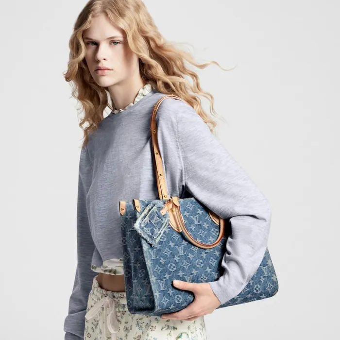 Louis Vuitton Onthego Bag Louis Vuitton M46871 OnTheGo MM Denim Blue 8211 Louis Vuitton Handbag Store 8211 Women