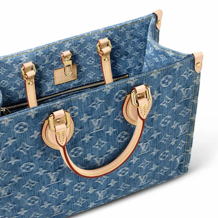 Louis Vuitton Onthego Bag Louis Vuitton M46871 OnTheGo MM Denim Blue 8211 Louis Vuitton Handbag Store 8211 Women