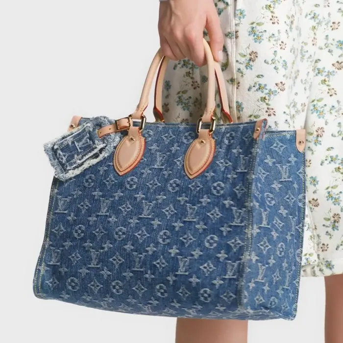Louis Vuitton Onthego Bag Louis Vuitton M46871 OnTheGo MM Denim Blue 8211 Louis Vuitton Handbag Store 8211 Women
