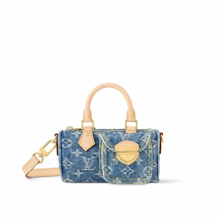 Louis Vuitton Speedy Bag Louis Vuitton M82950 Nano Speedy Denim Blue 8211 Louis Vuitton Handbag Store 8211 Women