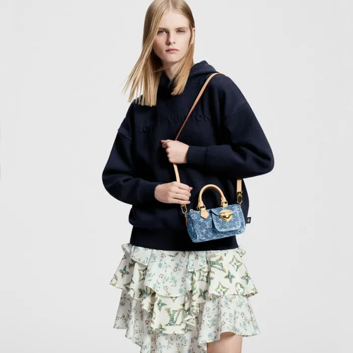 Louis Vuitton Speedy Bag Louis Vuitton M82950 Nano Speedy Denim Blue 8211 Louis Vuitton Handbag Store 8211 Women