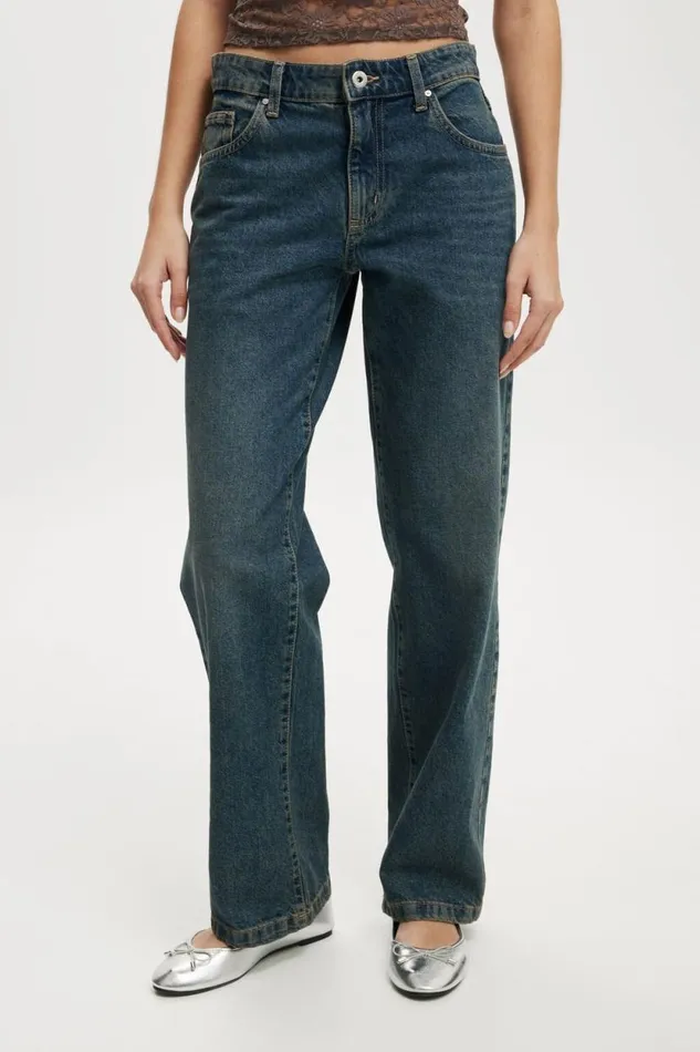 Low Rise Straight Jean Rust Blue Women Cotton On Pants Low Rise Straight Jean Rust Blue Women Cotton On Pants