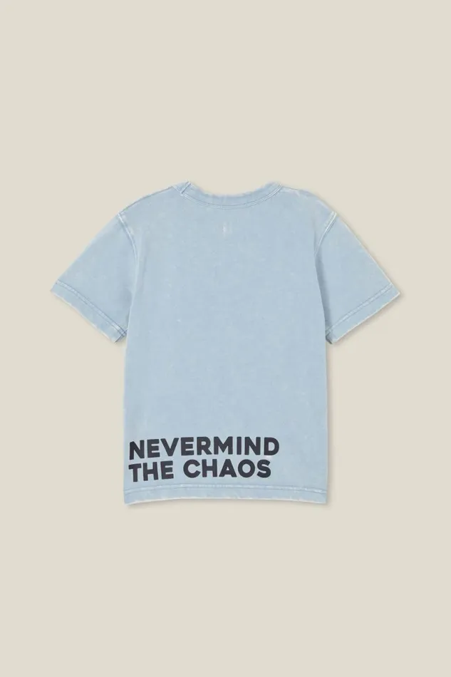Luca Acid Wash Short Sleeve Tee Dusty Bluenevermind The Chaos BoysGirls Cotton On Tops and TShirts