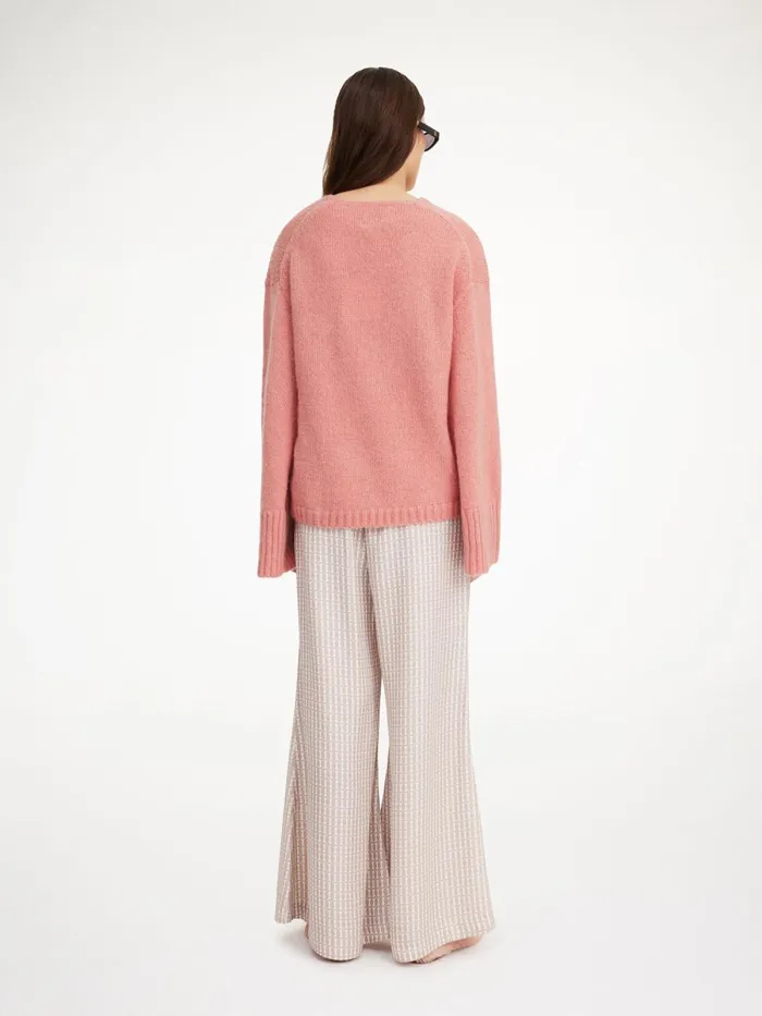 Lucee Flared Trousers Off White Monogram Women By Malene Birger Trousers