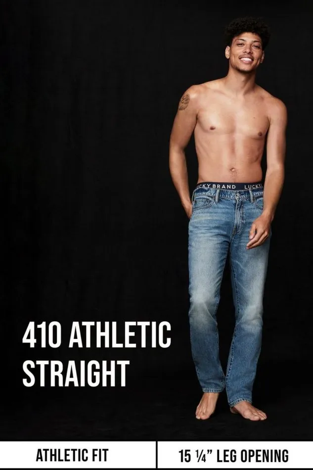 Lucky Brand 410 Athletic Straight Coolmax Stretch Jean Hula Men Jeans