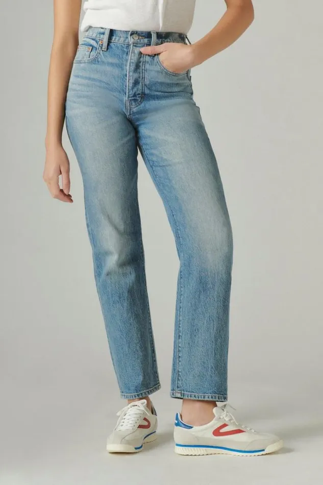 Lucky Brand 90039s Loose High Rise Straight Gilman Blue Women Jeans