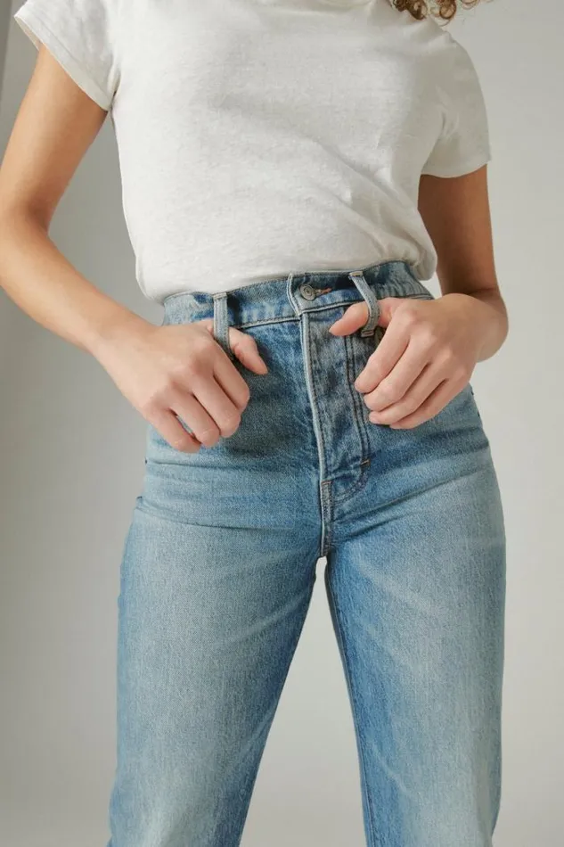 Lucky Brand 90039s Loose High Rise Straight Gilman Blue Women Jeans
