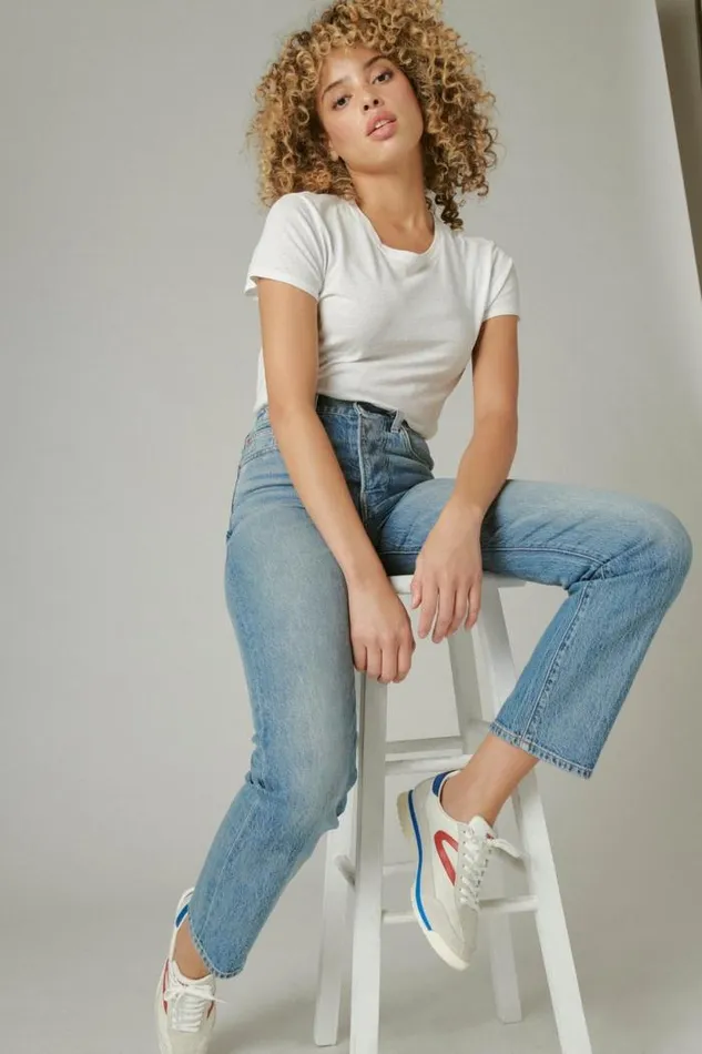 Lucky Brand 90039s Loose High Rise Straight Gilman Blue Women Jeans