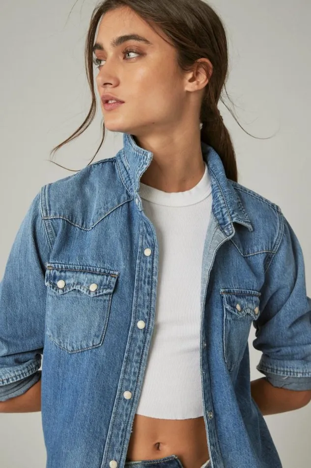 Lucky Brand Authentic Heritage Shirt American Dream Women Blouses