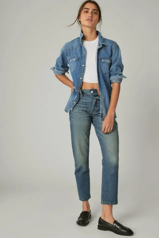 Lucky Brand Authentic Heritage Shirt American Dream Women Blouses