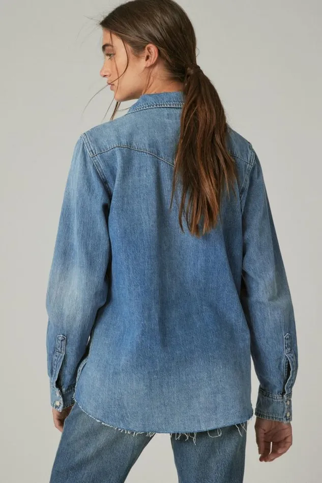 Lucky Brand Authentic Heritage Shirt American Dream Women Blouses