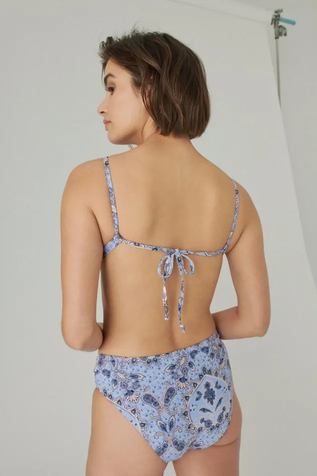 Lucky Brand Border Printed Cross Back Top Multi Women Swim