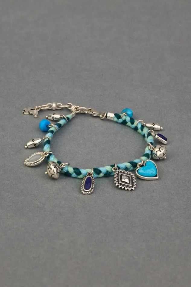 Lucky Brand Chord Charm Bracelet Silver Women Jewelry