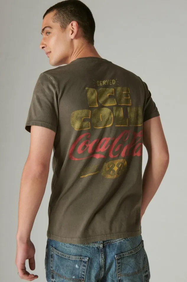 Lucky Brand Coke Ice Cold Tee Beluga Men Graphic Tees