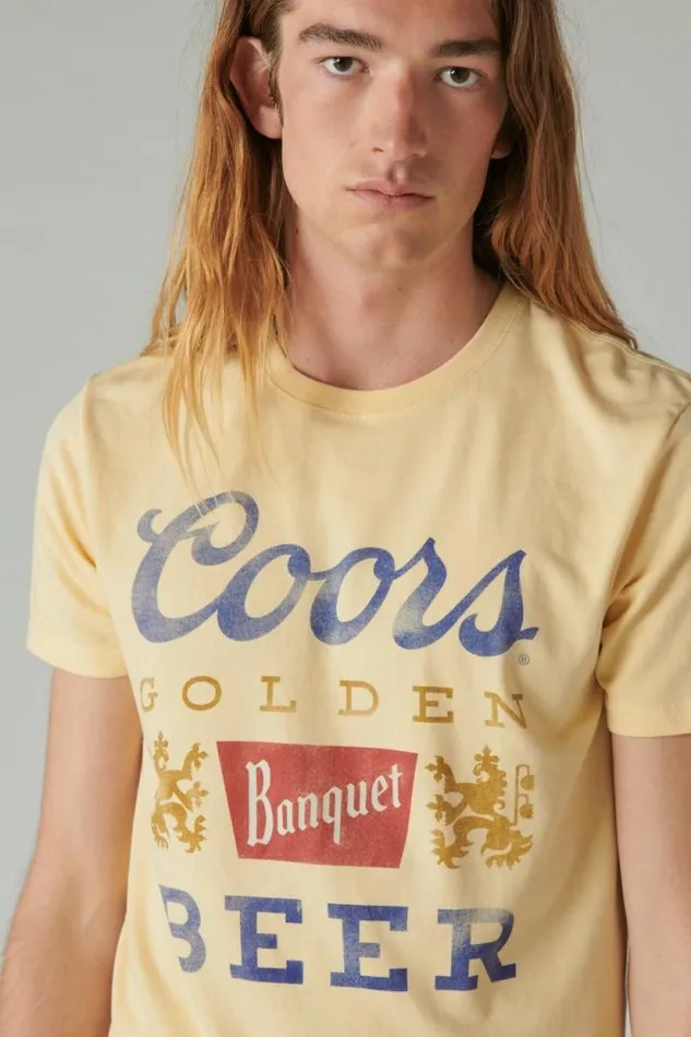 Lucky Brand Coors Label Tee Straw Men Graphic Tees