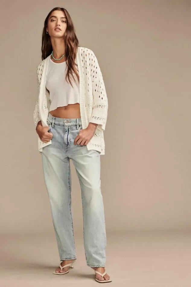 Lucky Brand Crochet Cardigan Tofu Women Sweaters and Sweatshirts
