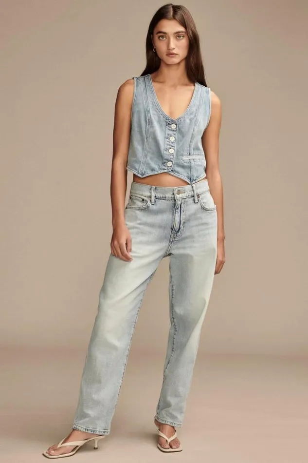 Lucky Brand Denim Vest Class Act Women Jackets and Outerwear