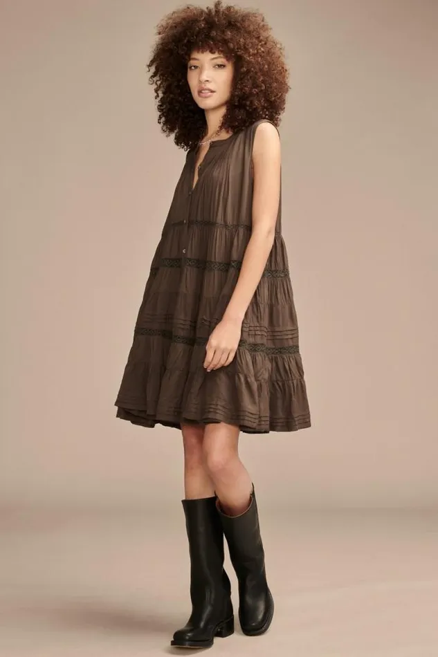 Lucky Brand Everyday Swing Mini Dress Raven Women Dresses
